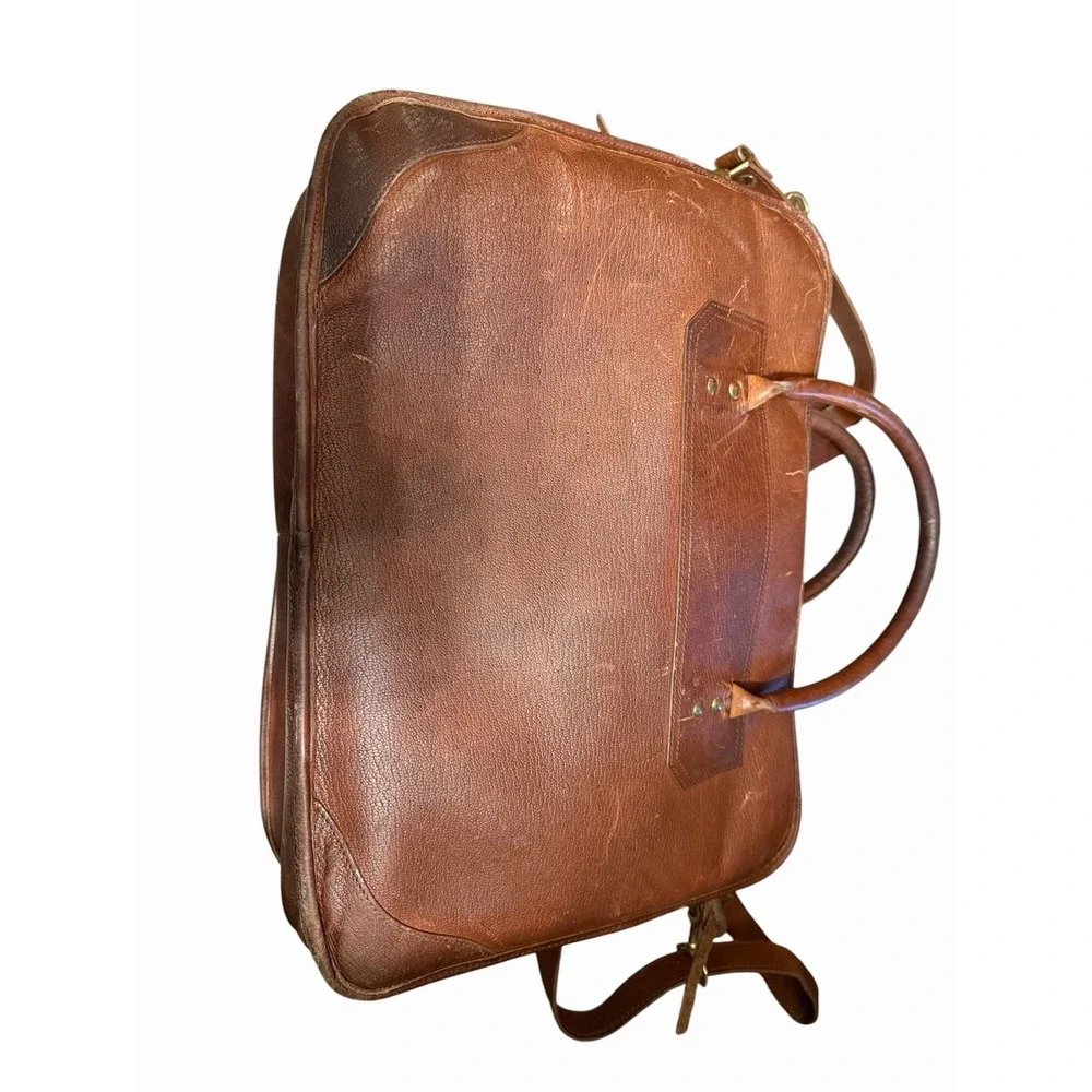 VINTAGE ORVIS Leather‎ Briefcase Messenger Laptop Bag - With SHOULDER STRAP